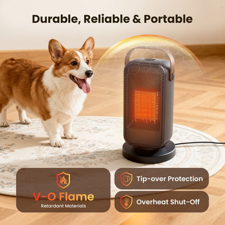 ATUPEN Portable Electric Space Heater, 1200W Ceramic photo 6