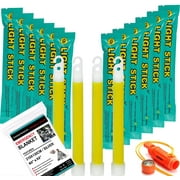 Glow Sticks Bulk Wholesale, 10 12” 15mm Dia. Yellow Industrial Grade Jumbo  Light Sticks, Bright Color, Glow 14 Hrs, Safety Glow Stick 3yrs Shelf Life