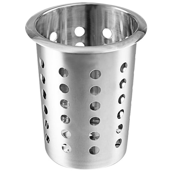 DECORNIJIA Cutlery Pot Kitchen Tool Holder Stainless Steel Silver 1Pack