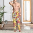 thumbnail image 5 of Uemuo Donut and Blue Pattern Men's Wide Leg Palazzo Lounge Pants with Pockets Light Weight Loose Comfy Casual Pajama Pants-Medium, 5 of 9