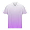 thumbnail image 3 of Chiccall Mens Shirts Summer Casual Gradient Short Sleeve Button Performance Shirts Purple, 3 of 5