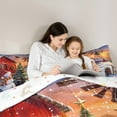 thumbnail image 5 of Manfei Teens Christmas Snowman Bedding Comforter Set, Festival Xmas Tree Twin Comforter Sets, Lodge Cabin Reversible Bedding Set, Ultra Soft Home Decor, 2pcs, 5 of 8