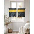 thumbnail image 3 of Black Yellow Sheer Curtains 54 Inches Long 2 Panels Oil Painting Light Filtering Semi Sheer Window Curtains Drapes for Bedroom Living Room 52"x54", 3 of 7