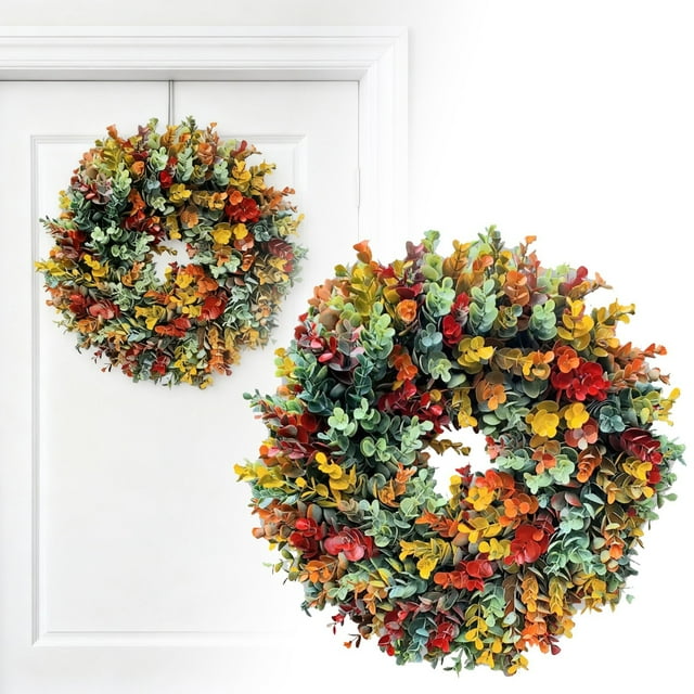 Large Wreath Sticker Decals For Wall Window Glass Door Holiday Self Removable Festive Art Christmas Car Wreath with Lights Christmas Candy Wreath Cardboard Heart Wreath Merry Christmas Lighted Sign