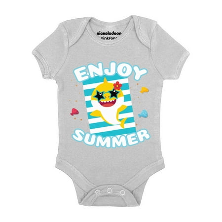 

Baby Shark Doo Doo Doo Outfit for Baby Boys Girls- Newborn 6m 12m 18m 24m Enjoy Summer Shark One Piece Bodysuit - Beach Vacation