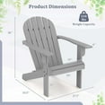 thumbnail image 3 of Costway Patio Adirondack Chair with Inclined Seat High Backrest & Wide Armrests Gray, 3 of 8