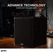 Gemini Sound ZRX-S18BT Ultra-High-Power 2400W Peak Bluetooth Subwoofer - 18in Front Firing, High Excursion for DJ/Outdoor, Portable with XLR, TWS, 600W RMS