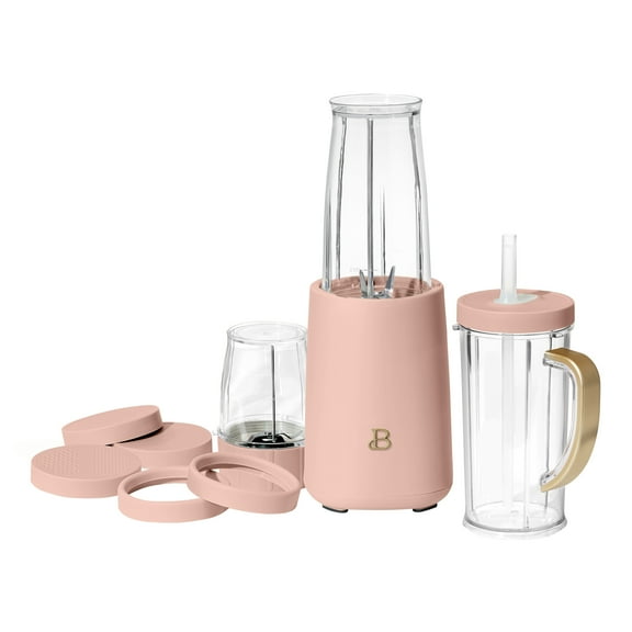 Beautiful Personal Blender Set with 12 Pieces, 240 W, Rose by Drew Barrymore