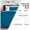 thumbnail image 4 of Juego de Funda Duvet, Bluelander, para Edredón Individual, Diseño Liso, Azul, 4 of 8