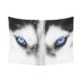 thumbnail image 1 of ABPHQTO Blanco y negro Ojos azules Lobo Tapiz Colgante de pared Safari Animal Decoración de pared Arte para sala de estar Dormitorio Dormitorio Algodón Lino Decoración 150x200 cm ABPHQTO QB-Interest81-80x60, 1 of 1