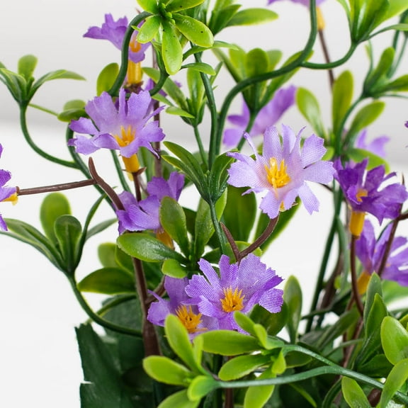 6 Artificial Lavender Daisy Bushes - Bring the Beauty of Nature Indoors, All Year Round