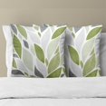 thumbnail image 3 of Sage Green Leaf Throw Pillow Cover 16x16 Inch Pack of 2 Spring White and Green Cushion Pillow Case Square Cotton Watercolor Eucalyptus Pillowcase for Summer Party Bed Sofa Home Car Bedroom Outdoor, 3 of 6
