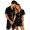 A-Black612, variant on SONXAHE Couples 2‑Piece Satin Stripe Pajama Set Short Sleeve Button Top Matching Shorts Sleepwear