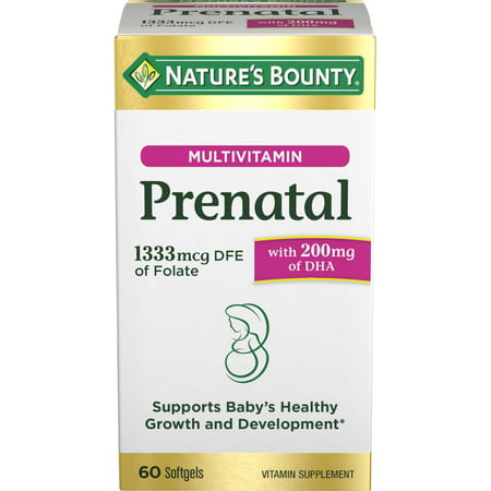Nature's Bounty Women's Prenatal Multivitamin + DHA, 200mg, Softgels, 60 Ct