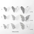 thumbnail image 2 of Silver Butterfly Decorations Stickers 3D Butterflies Wall Decor DIY Home Decorations Removable Wall Decals Murals for Home Living Room Babys Kids Bedroom Showcase Nursery Art Decor (36PCS), 2 of 7