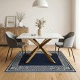 thumbnail image 3 of ODIKA 5'x7' Washable Area Rug Non-Slip, Chair-Friendly Modern Farmhouse Bordered Check With Clean Band Corners Solid Flowing Dynamic for Dining Room, Under Table, Home Office, 3 of 7