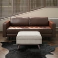 thumbnail image 4 of Owen 34 inch Wide Mid-Century Modern Coffee Table Storage Ottoman in Natural Linen Look Fabric, 4 of 8