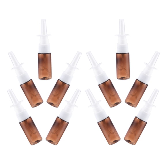BESTYASH 10Pcs Brown Spray Bottles Refillable Lightweight Plastic Mist Sprayers for Travel and Skincare Storage