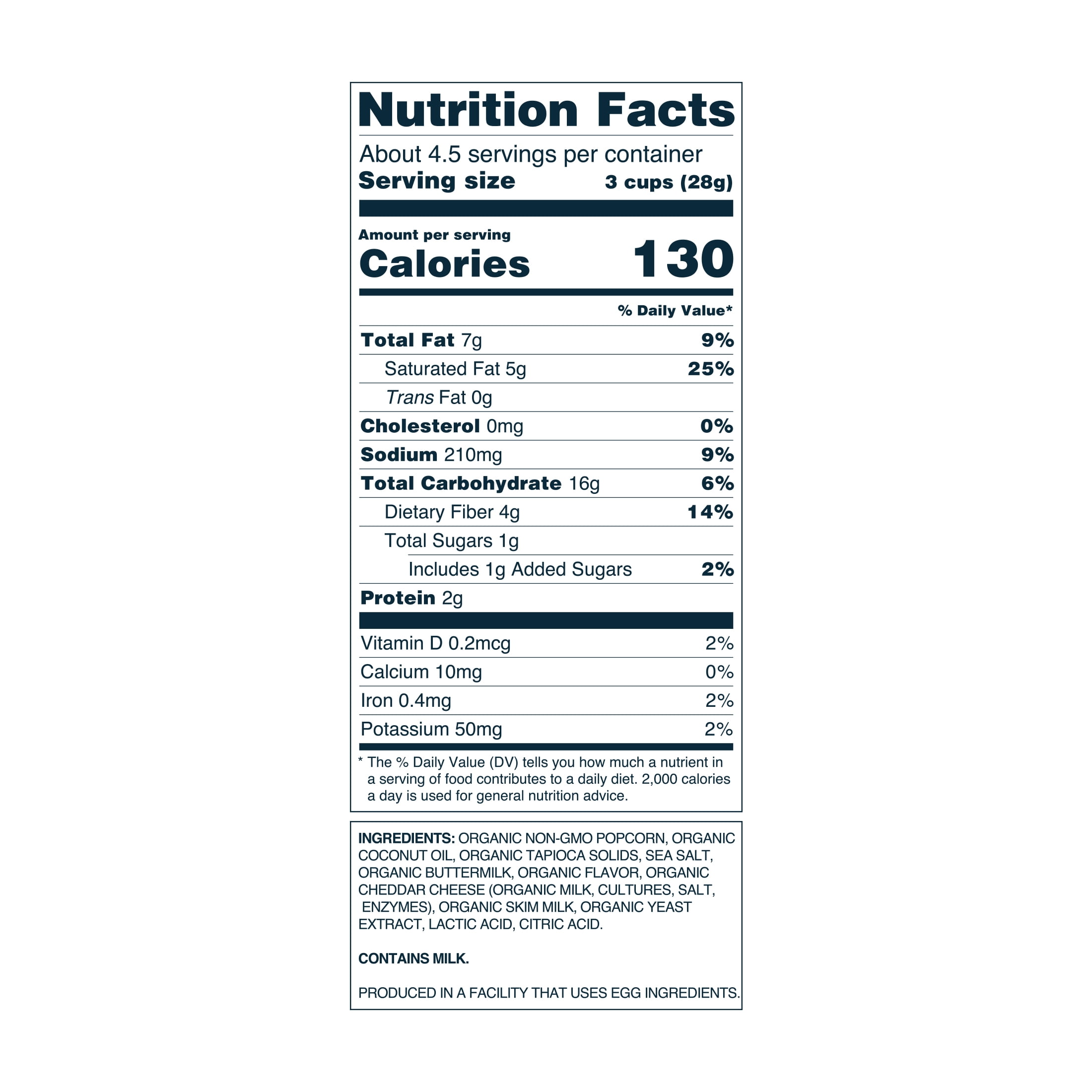 (6 pack) LesserEvil, Organic Popcorn, Non-GMO, Real Organic Cheddar - 4.6oz