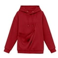 thumbnail image 5 of zaveiop Pet Pouch Hoodie for Women Kangaroo Pocket Hoodie Dog Pouch Sweatshirts Pet Carrier Pullover Long Sleeve Tops (Red, L), 5 of 5