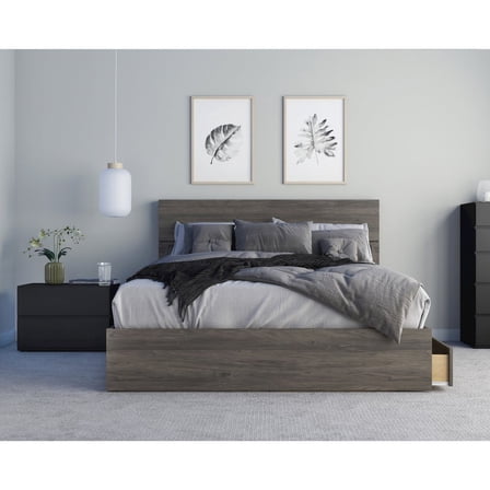 Nexera 3-Piece Bedroom Set With Bed Frame, Headboard & Nightstand, Queen
