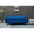thumbnail image 4 of Modern Velvet Three-Seater Sofa 220cm with Golden Metal Legs, 4 of 24