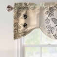 thumbnail image 5 of Tie Up Valances for Windows, Vintage Bees Crowns Adjustable Valance Curtains Window Treatment for Living Room, Rustic Leaves Rings Brown Gradient Rod Pocket Kitchen Curtains & Drapes 54x18 Inch, 5 of 9