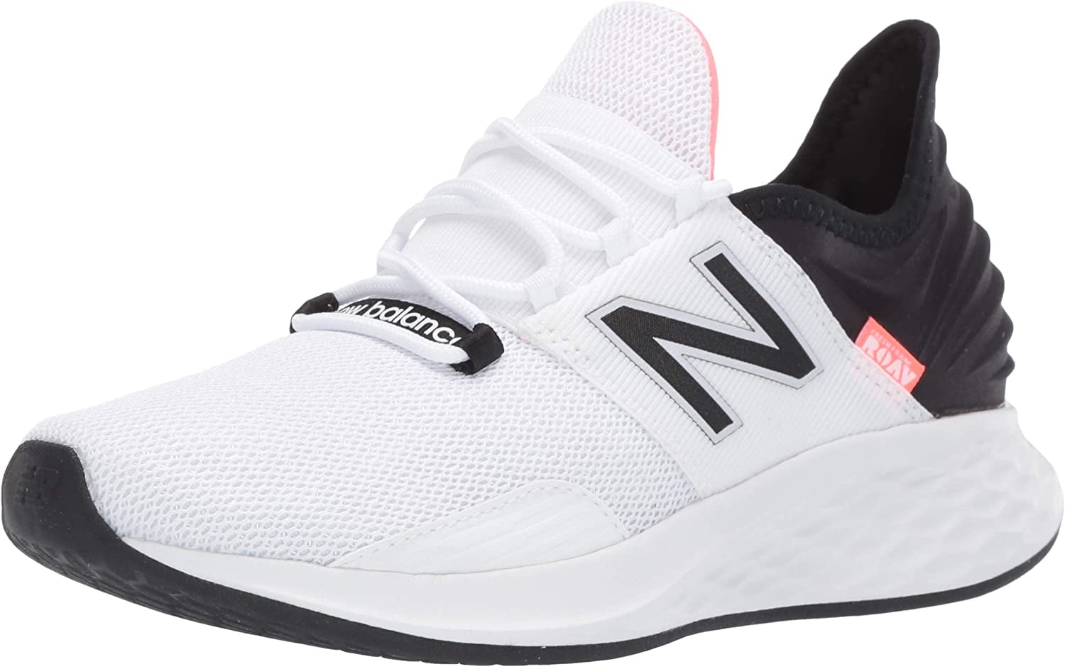 New Balance Women's Fresh Foam Roav V1 Sneaker, White/Black/Guava, 7.5 ...