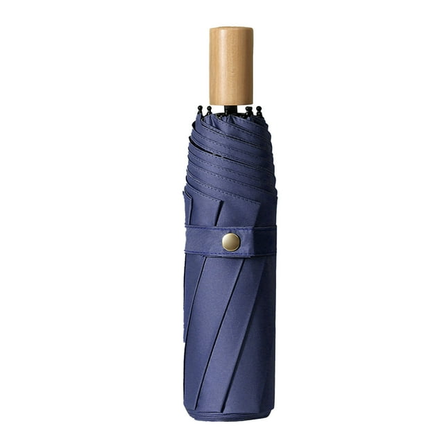 Parapluie Pliant Compact à Trois Volets pour Toutes les Conditions Météo avec Cadre Noir Durable