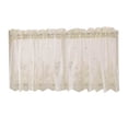 thumbnail image 2 of HOMEIORA 1pc Floral Lace Kitchen Curtain Valance, Flower Valances for Kitchen Bathroom Living Room Window Decor, Rod Pocket Short Curtain, 29" x 24", Beige, 2 of 8