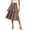 Brown, variant on Women's Casual High Waist Drawstring A-line Solid Color Skirt with Pockets, Flowy Maxi Design for Everyday Wear, Bohemian Style Elastic Waist Skirt,Light Gray M