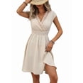 thumbnail image 2 of Women'S Lace Short Dress Ruffle Cap Sleeve V Neck Summer Boho A Line Dresses Color M, 2 of 9