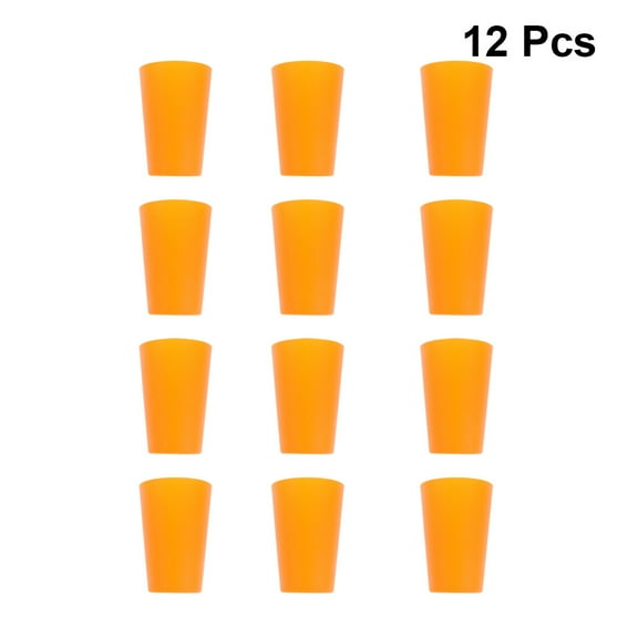 FOMIYES 12Pcs Orange Plastic Cups for Party and Games Design 4In