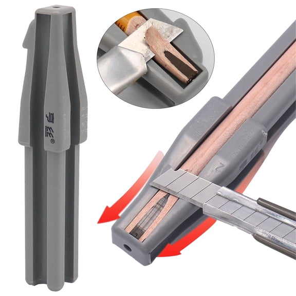 Gray Eyebrow Pencil Sharpener, 1 Piece - Embroidery Wooden Eyebrow Pencil Sharpener Eyebrow Pencil Sharpener Special Artifact Novice Eyebrow Pencil Tool Auxiliary Device, Easter Mo Makeup Organizers