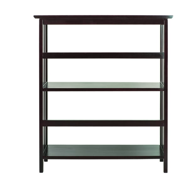 3 Shelf Freestanding Shelving Unit, 3 Shelf Folding Student Bookcase 20 75 Wide Espresso
