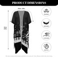 thumbnail image 6 of HELLHERO Polyester Bathing Suit Cover Up for Summer Breathable Free Size Long Kimono Swimsuit Cover Up Piano Keys Musical Notes, 6 of 6
