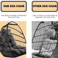 thumbnail image 2 of Swing Egg Chair with Stand, Indoor Outdoor Wicker Rattan Patio Hanging Chair with Cushion, Folding Lounging Chair for Garden, Balcony, 2 of 7