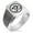 Silver, variant on Stainless Steel Sacred Circle Sanskrit Om Needle Stripe Pattern Biker Style Polished Ring