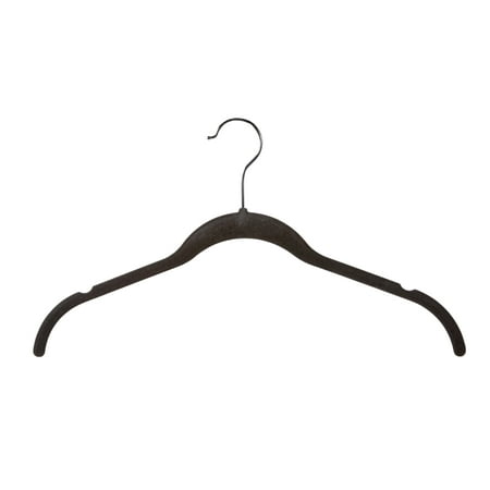 Econoco - HSL17NB50 - Black Velvet Covered Shirt and Blouse Hanger with Notches, - Sold in Pack of (Best Hangers For T Shirts)