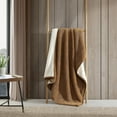thumbnail image 5 of Eddie Bauer Solid Bi Colored Brown Sherpa Throw Blanket, 60" X 50", 5 of 8