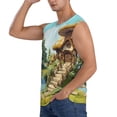 thumbnail image 3 of Balery Cartoon Mushroom House Camisetas sin mangas para hombre, absorbe la humedad y protege contra el mal olor.-XX-Large, 3 of 7