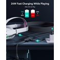 thumbnail image 4 of Cable de enlace INIU con carga [4,8 m] para Meta Quest 3/3S, Oculus Quest 2/Pro, Pico 4, PC VR - Cable de datos y carga de alta velocidad USB 3.0, cable de carga USB C para accesorios de gafas de real, 4 of 8
