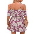 thumbnail image 3 of AMERTEER Femmes Bretelles Floral Robe Sans Manches V Cou A-Doublé Été Décontracté Rue Midi Plage Robe Robe Sundress, 3 of 6
