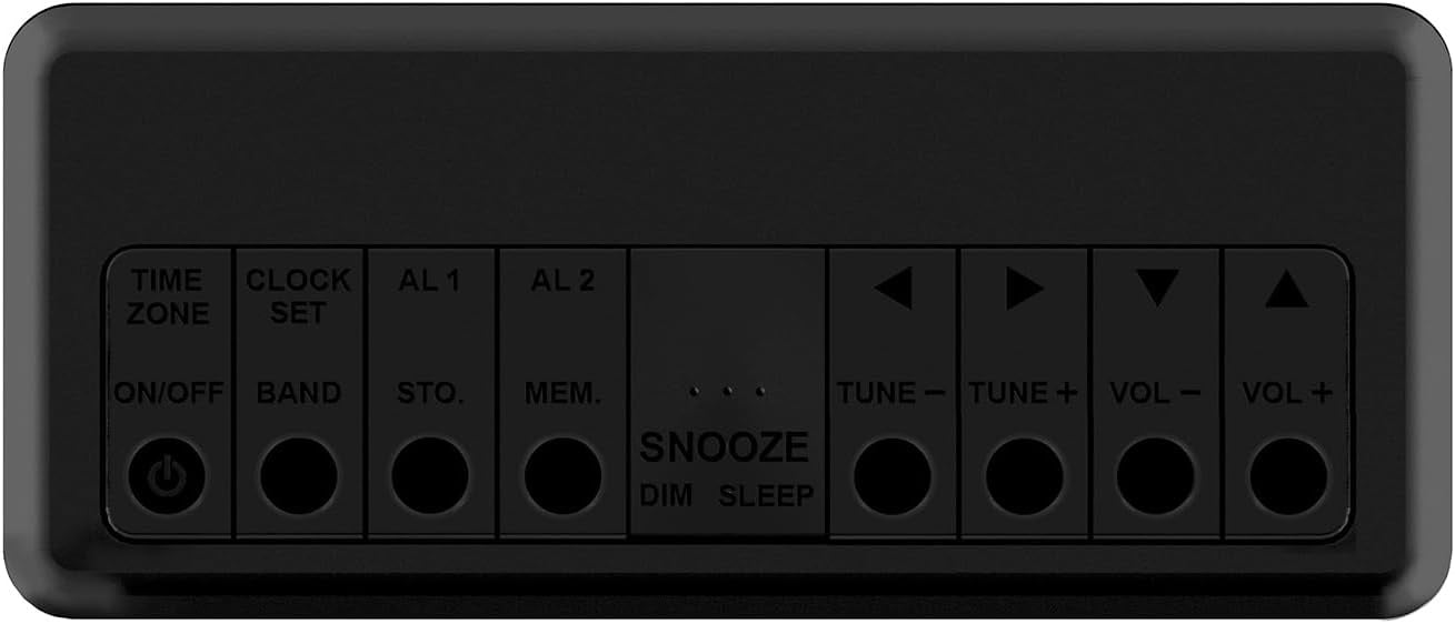 Emerson AM/FM Dual Alarm Clock Radio with 0.6" Blue LED Display, 4-Level dimmer, and Wake to Radio/Buzzer Alarm, Black - CK2023