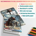 thumbnail image 3 of Netecom Cavalier Knight Coloring Book for Adults, A5 Wooden Cover, 30 Ancient Coloring Pages of Royal Knights for Stress Relief and Relaxation, Spiral Bound Edition, 3 of 6