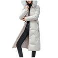 thumbnail image 6 of Olyvenn Women's Winter Puffer Coat Long Faux Fur Hooded Snow Jacket Thicken Thermal Down Outwear for Cold Freezing Weather White M, 6 of 8