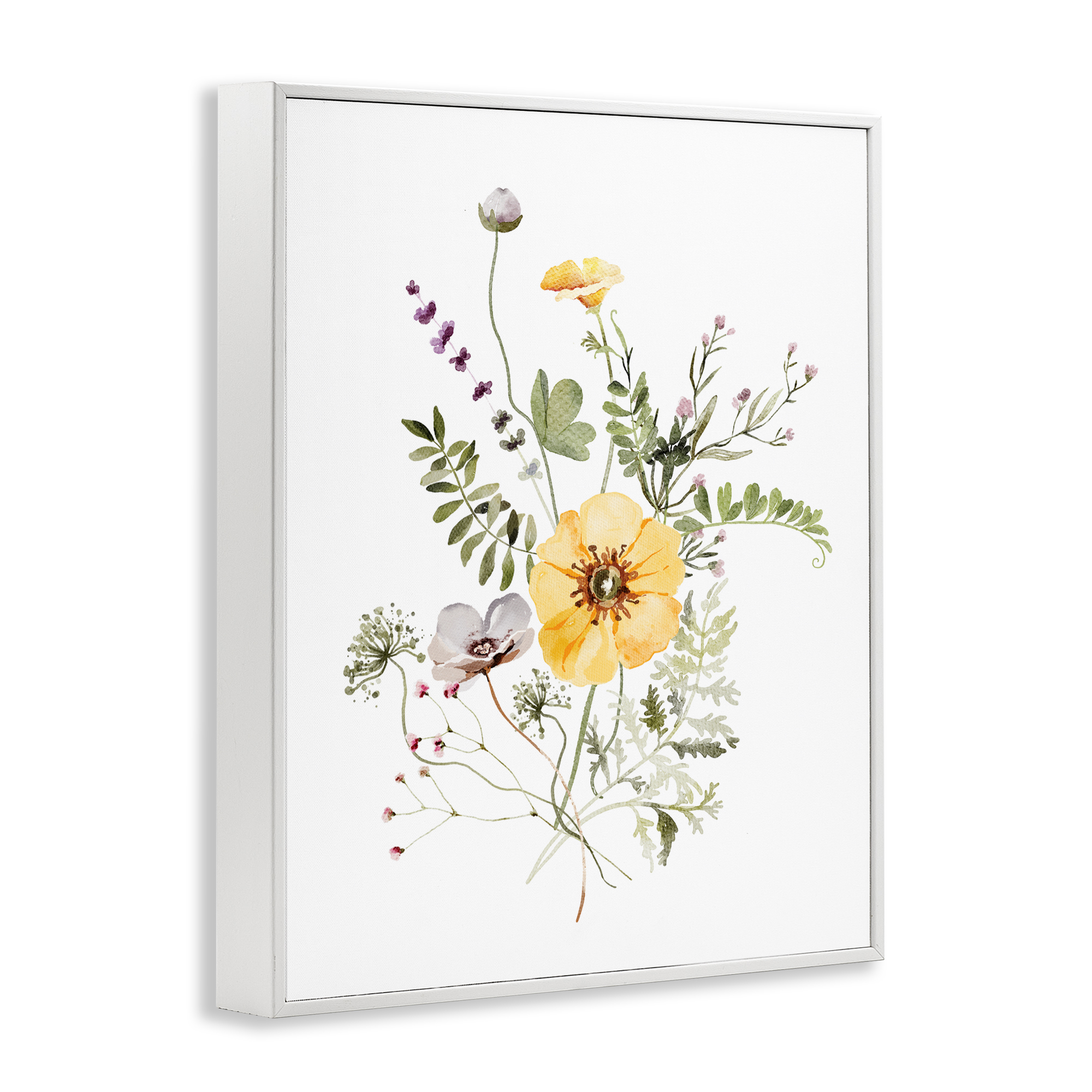 Gardening Herb Blooms White Framed Giclee Art, design by Lettered and Lined