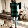 thumbnail image 6 of Kinrui Women's Plaid Fleece Vests Tops Zip Up Collarless Sleeveless Fall Jacket Lightweight Fuzzy Outerwear with Pockects Army Green XXL, 6 of 6