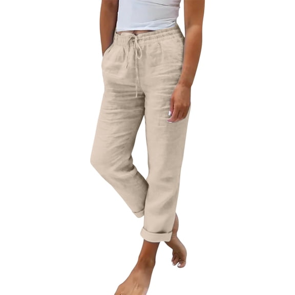 LEKODE Capri Pants Breathable Pants Hiking Pants Gym Clothes Fishing Pants Ladies Pants Golf Pants Sweatpants Women Comfy Pants Women Dance Pants Beige 3XL