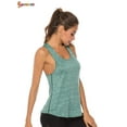 thumbnail image 3 of Spencer Women's Workout Tank Tops Casual Sleeveless Racerback Athletic Yoga Tops Quick Dry Sport Shirts for Gym Exercise (M, Green), 3 of 4